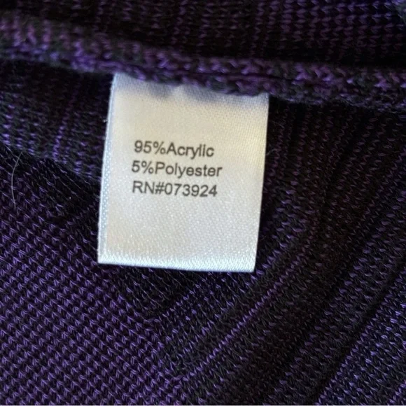 Ming Wang Purple Zebra Striped Knit Jacket Cardigan Medium - Picture 7 of 9